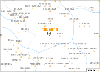 map of Āqverān