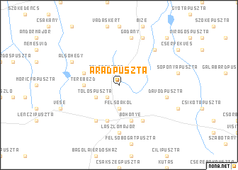 map of Aradpuszta