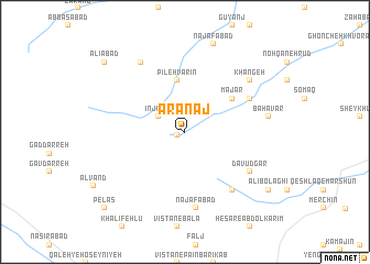 map of Ārānaj