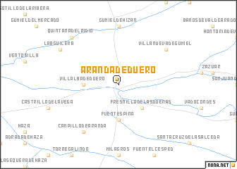 map of Aranda de Duero