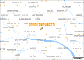 map of Aranyospuszta