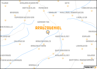 map of Arauzo de Miel