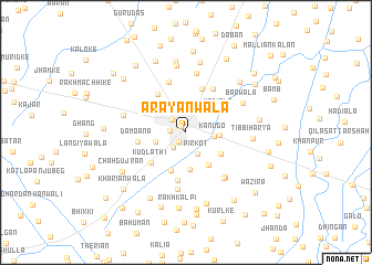 map of Arāyānwāla