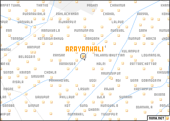 map of Arāyānwāli