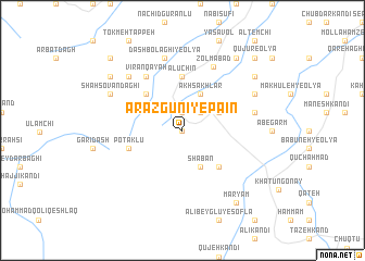 map of Arāzgūnī-ye Pā\