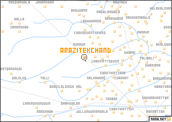 map of Arāzi Tek Chand