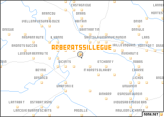 map of Arberats-Sillègue