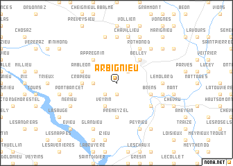 map of Arbignieu