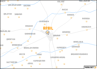 map of Arbīl