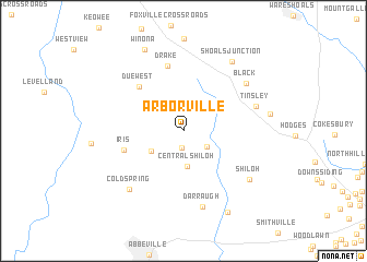 map of Arborville