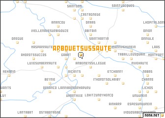 map of Arbouet-Sussaute