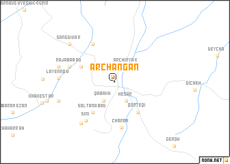 map of Archangān