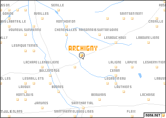 map of Archigny