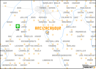 map of Arcizac-Adour