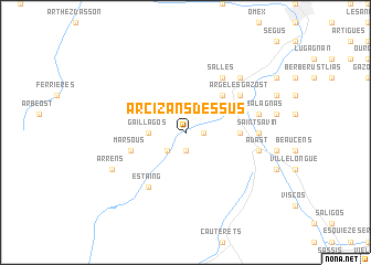 map of Arcizans-Dessus
