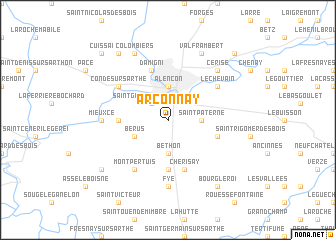 map of Arçonnay