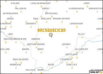 map of Arc-sous-Cicon