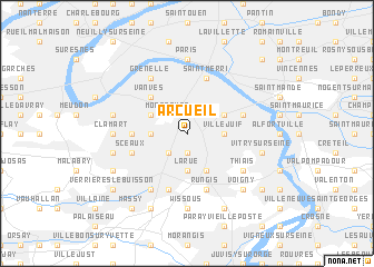 Arcueil  France  map nona net