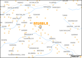 map of Ərdǝbilǝ