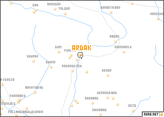 map of Ardāk