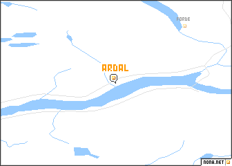 map of Årdal