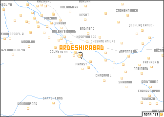 map of Ardeshīrābād