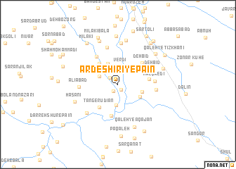 map of Ardeshīrī-ye Pā\