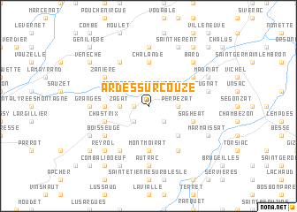 map of Ardes-sur-Couze