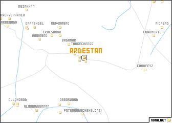 map of Ardestān