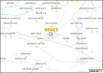 map of Árdics