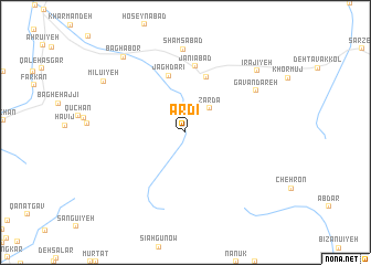 map of Ārdī