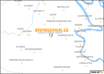 map of Arena de Hidalgo