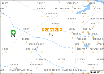 map of Årestrup