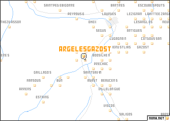 map of Argelès-Gazost