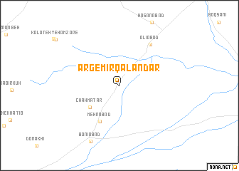 map of Arg-e Mīr Qalandar