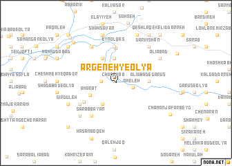 map of Argeneh-ye ‘Olyā