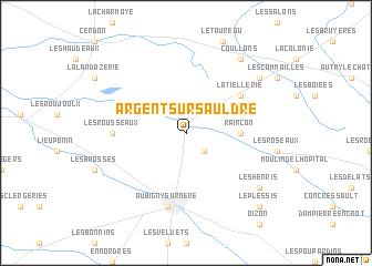 map of Argent-sur-Sauldre