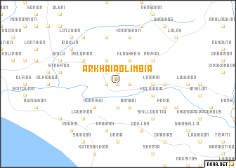 map of Arkhaía Olimbía