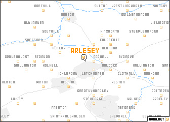 map of Arlesey