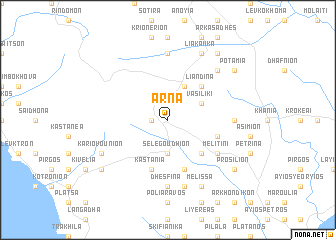 map of Árna