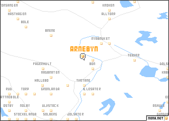 map of Arnebyn