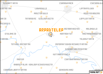 map of Árpádtelep