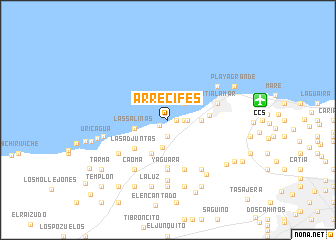 map of Arrecifes