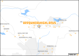 map of Arrowhead Highlands