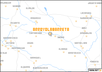 map of Arroyo La Barreta