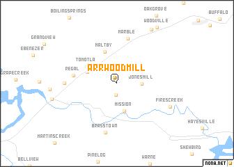 map of Arrwood Mill