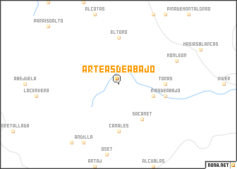map of Arteas de Abajo