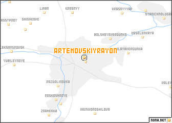map of Artëmovskiy Rayon