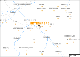 map of Arteshābād