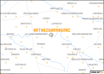 map of Arthez-dʼArmagnac